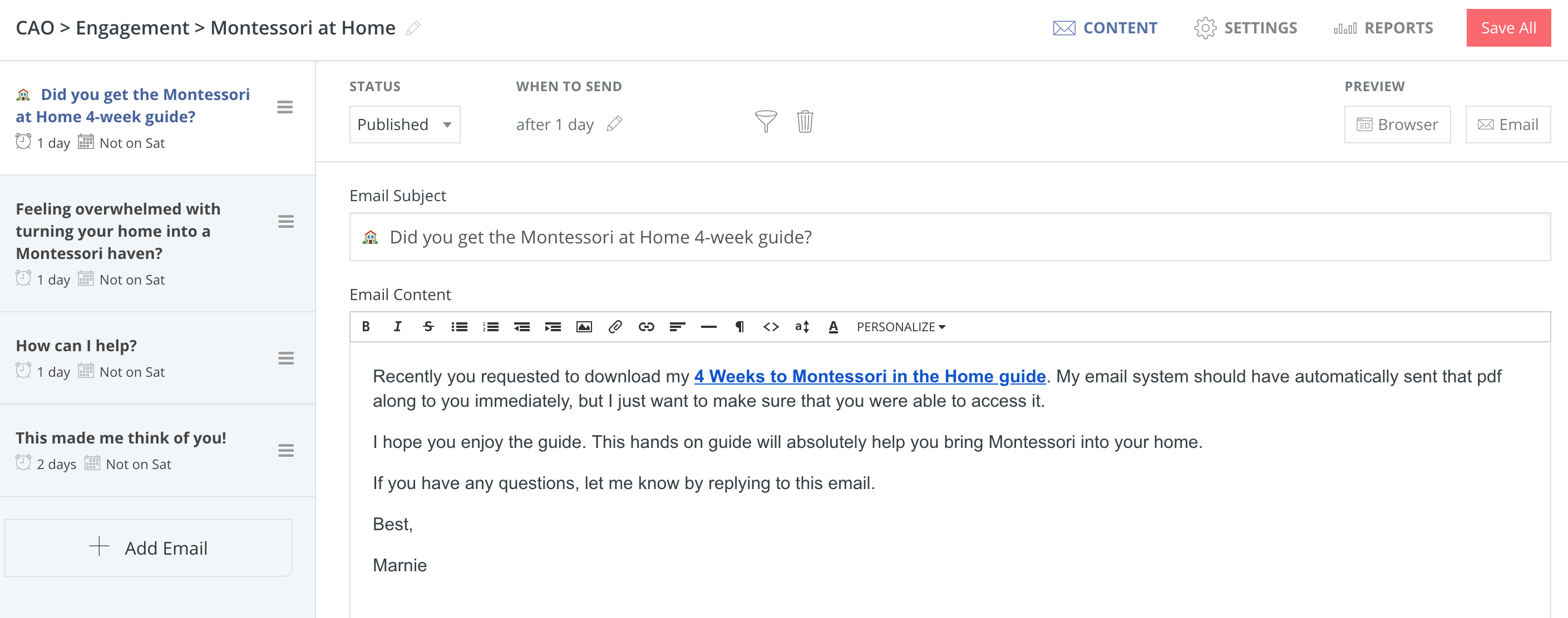 ConvertKit Sequence Example